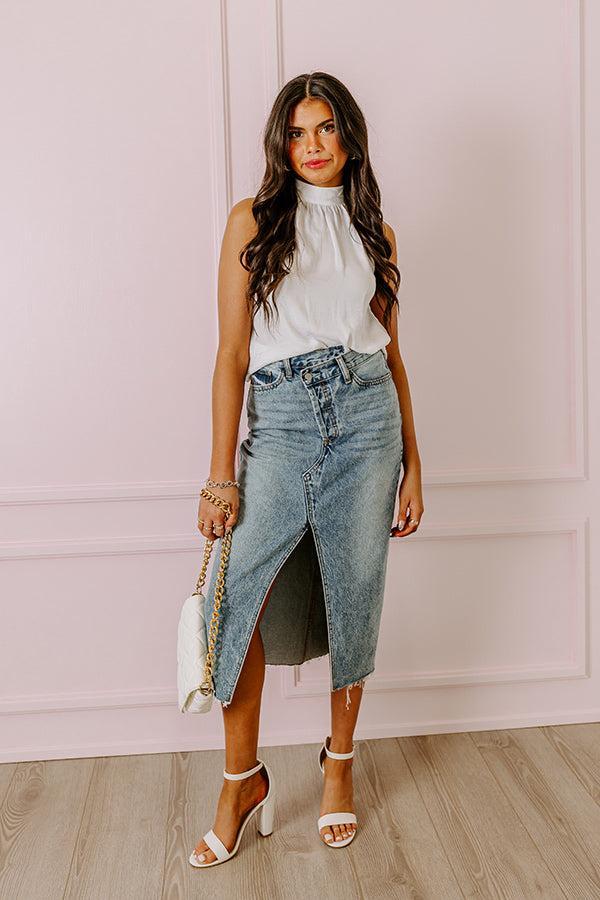 Just USA The Gillian Denim Midi Skirt Product Image