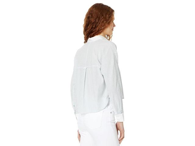 Madewell Flap-Pocket Crop Button-Up Shirt in Poplin (Lagoon) Women's Clothing Product Image