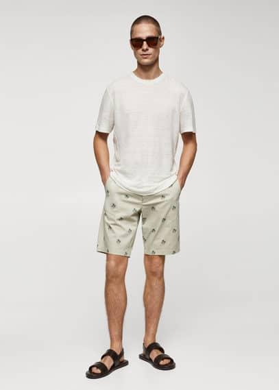 MANGO MAN - Printed cotton bermuda shorts sandMen Product Image