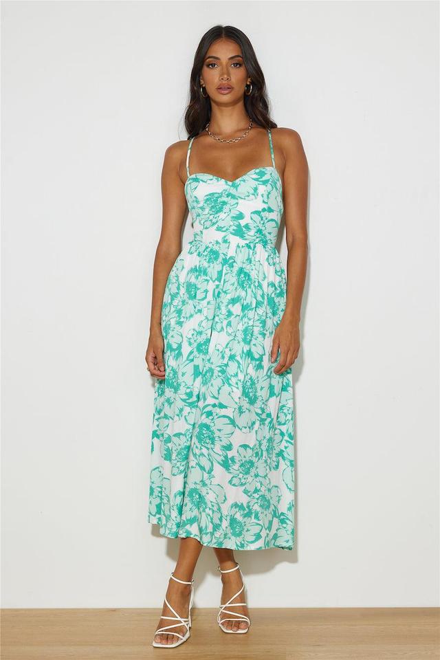 Stay By Your Side Midi Dress Green Product Image