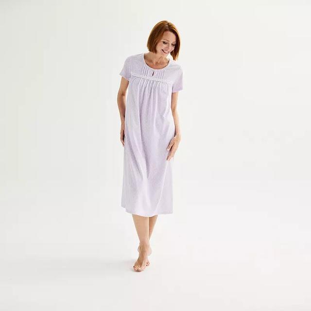 Womens Croft & Barrow Short Sleeve 1-Button Neck Pajama Gown Product Image