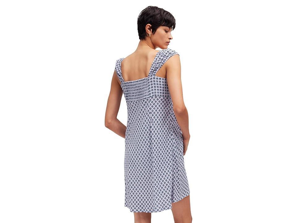 Madewell Cap-Sleeve Button-Front Mini Dress in Geometric Print (Washed Lavender) Women's Dress Product Image