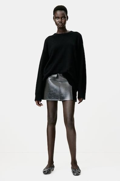 H & M - Oversized Cashmere Sweater - Black Product Image