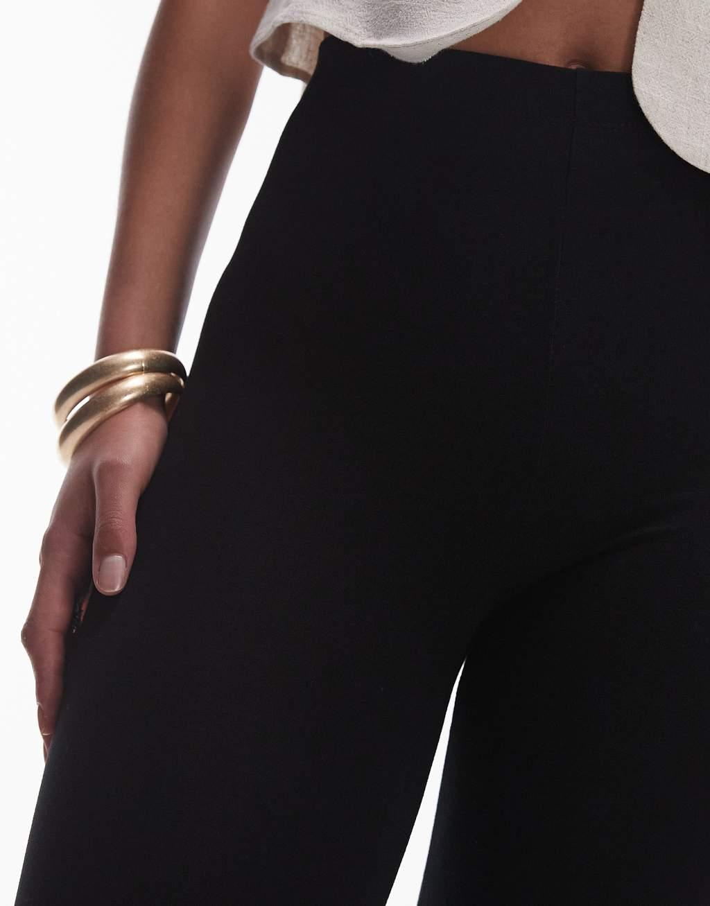 Topshop Tall high waist leggings in black Product Image