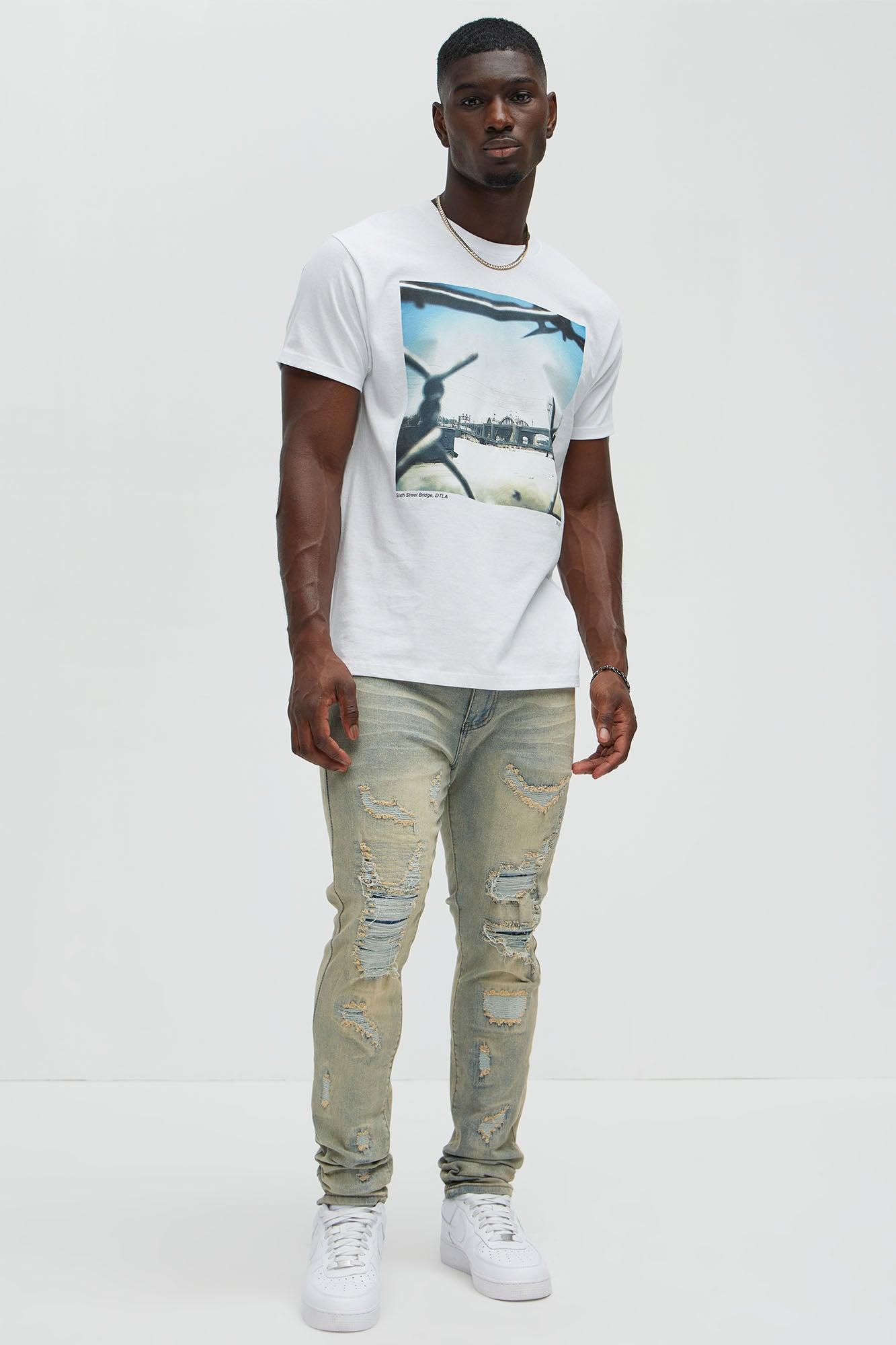 Above It All Ripped Stacked Skinny Jeans - Vintage Blue Wash Product Image