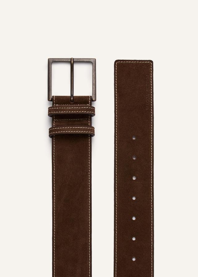 Wide leather belt in brown suede Product Image