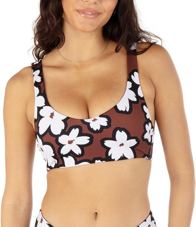 Hurley Bold Daisy Print Scoop Neck Max Compression Support Swim Top Product Image