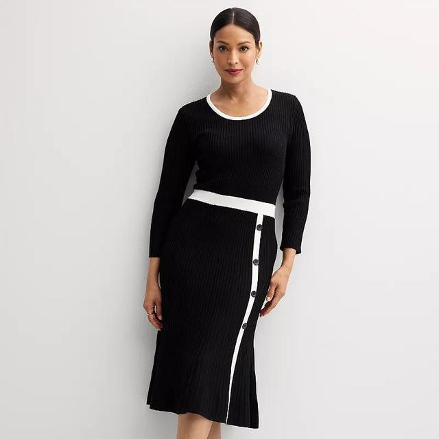 Womens Sandra Darren Button Front Sweater Dress Product Image