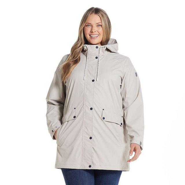 Plus Size Weathercast Hooded Rain Jacket, Womens Grey Hearth Product Image