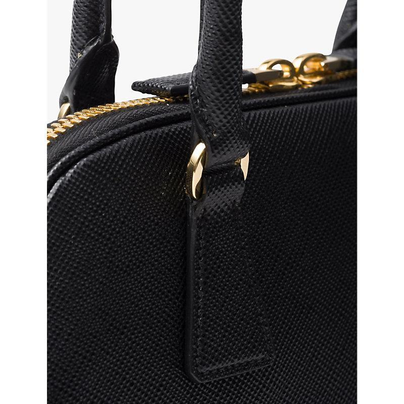 PRADA Womens  Logo-embossed Medium Saffiano Leather Tote Bag In Black Product Image