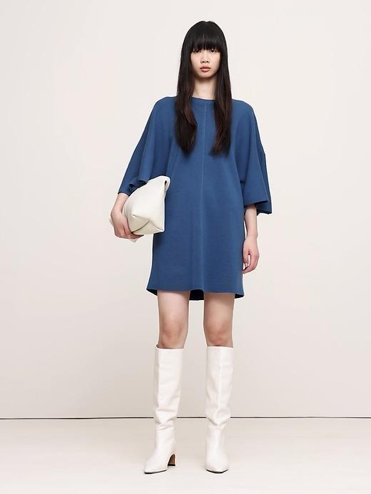 Merino Flutter-Sleeve Mini Sweater Dress Product Image