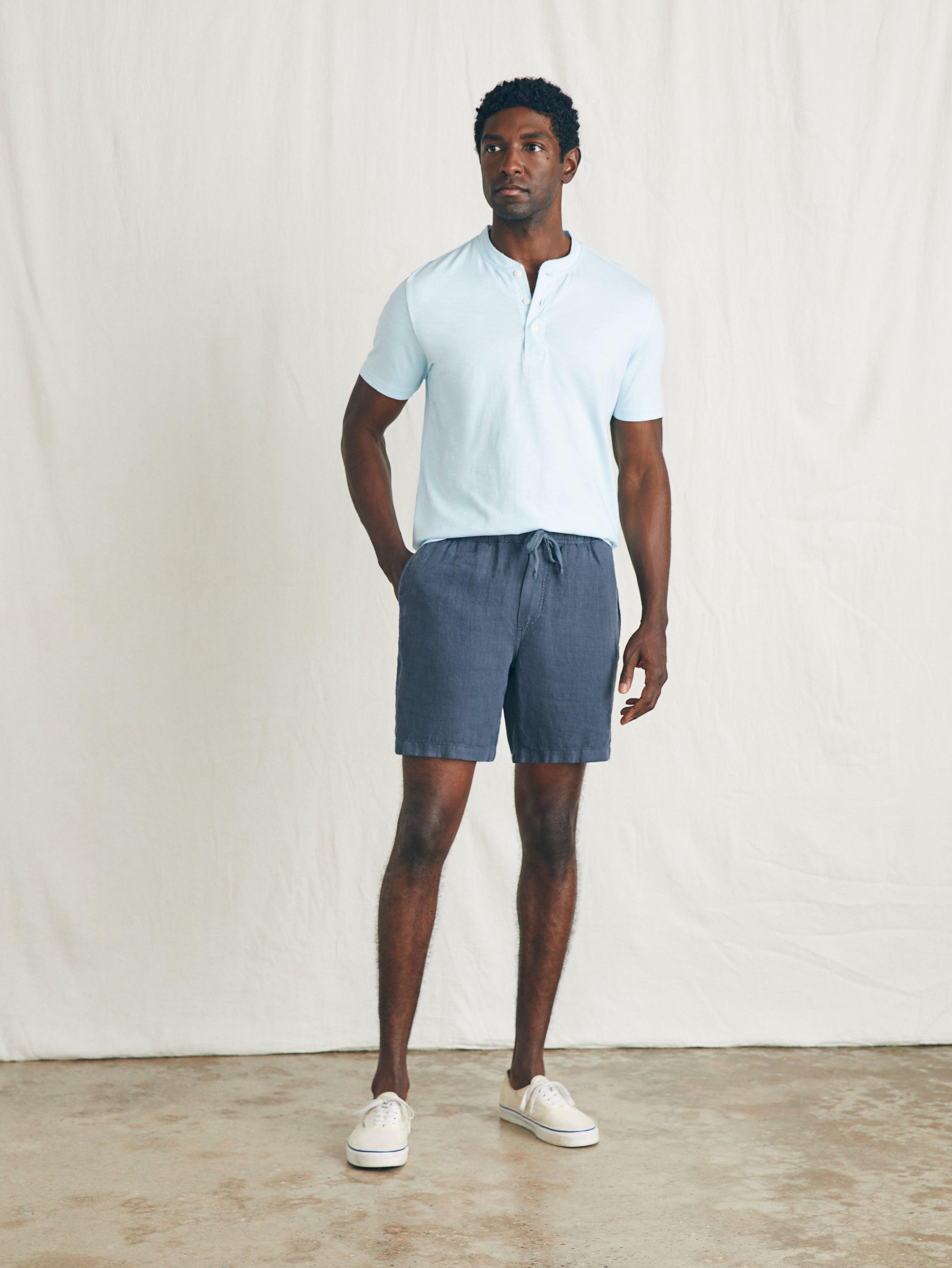 Essential Linen Short (6.5" Inseam) - Look Out Navy Male Product Image