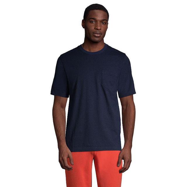 Big & Tall Lands End Super-T Classic-Fit Pocket Tee, Mens Radiant Blue Product Image