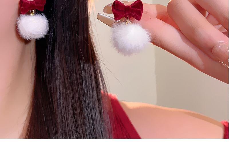 Pom Pom Bow Drop Earring Product Image