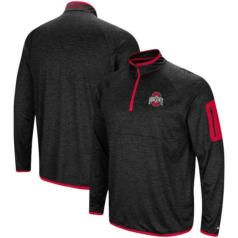 Mens Colosseum Heathered Black Ohio State Buckeyes Amnesia Raglan Quarter-Zip Jacket Product Image