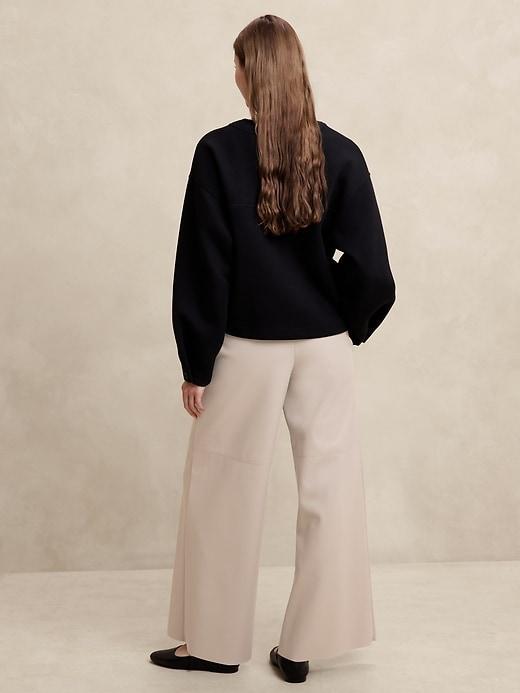 Vegan Leather Wide-Leg Pull-On Pant Product Image