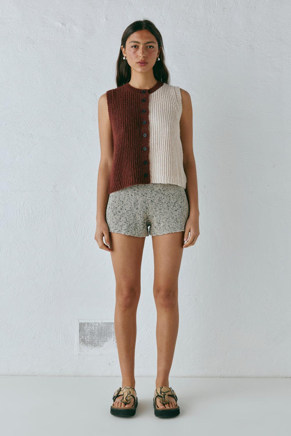 Bridgette Knit Vest Splice Product Image