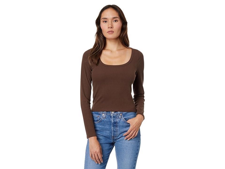 Madewell Sleekhold Square Neck Long Sleeve Crop Top Product Image