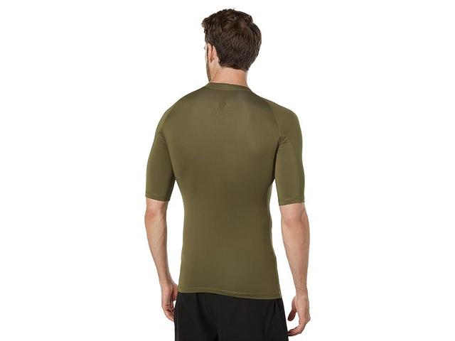 Volcom Lido Solid Regular Fit Short Sleeve Rashguard (Military 1) Men's Swimwear Product Image