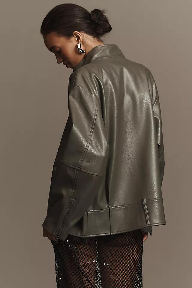 By Anthropologie Faux-Leather Relaxed Jacket Product Image