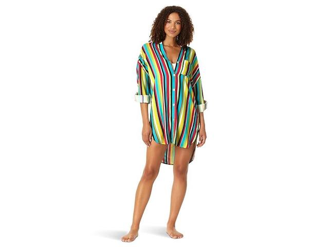 Anne Cole Shirttail Button-Down (Multicolor) Women's Swimwear Product Image