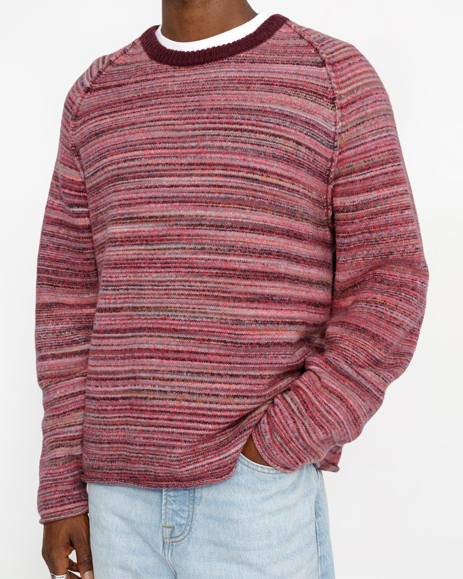 TEXTURED KNIT CONTRAST COLLAR CREW Male Product Image