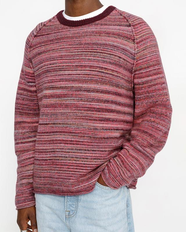 TEXTURED KNIT CONTRAST COLLAR CREW Male Product Image