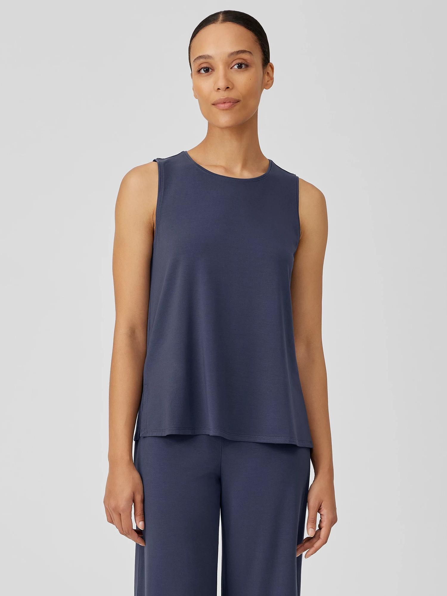 EILEEN FISHER Stretch Jersey Knit Jewel Neck Tankfemale Product Image