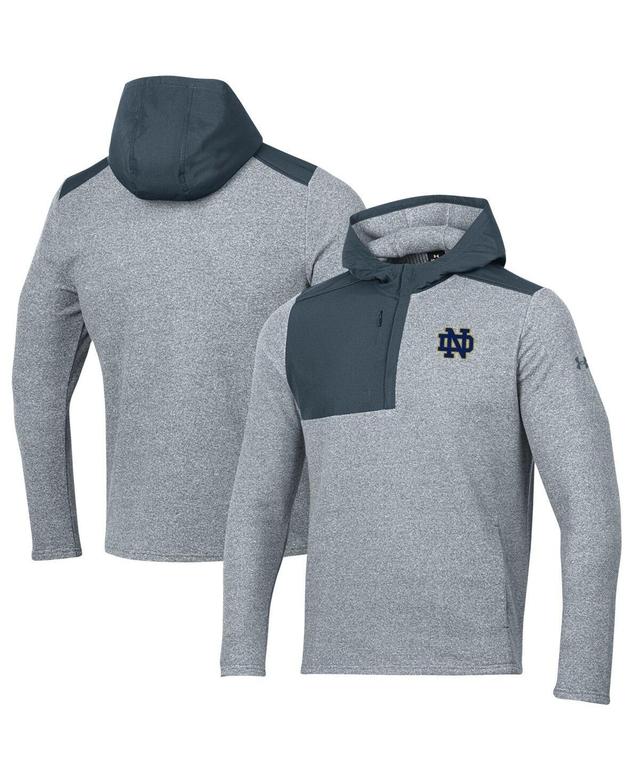 Mens Under Armour Gray Notre Dame Fighting Irish Survivor Fleece Hoodie Quarter-Zip Jacket Product Image