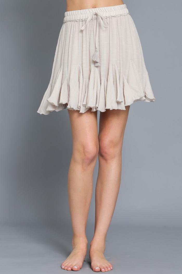 Elastic Waist Ruffle Ham Mini Skirt product image