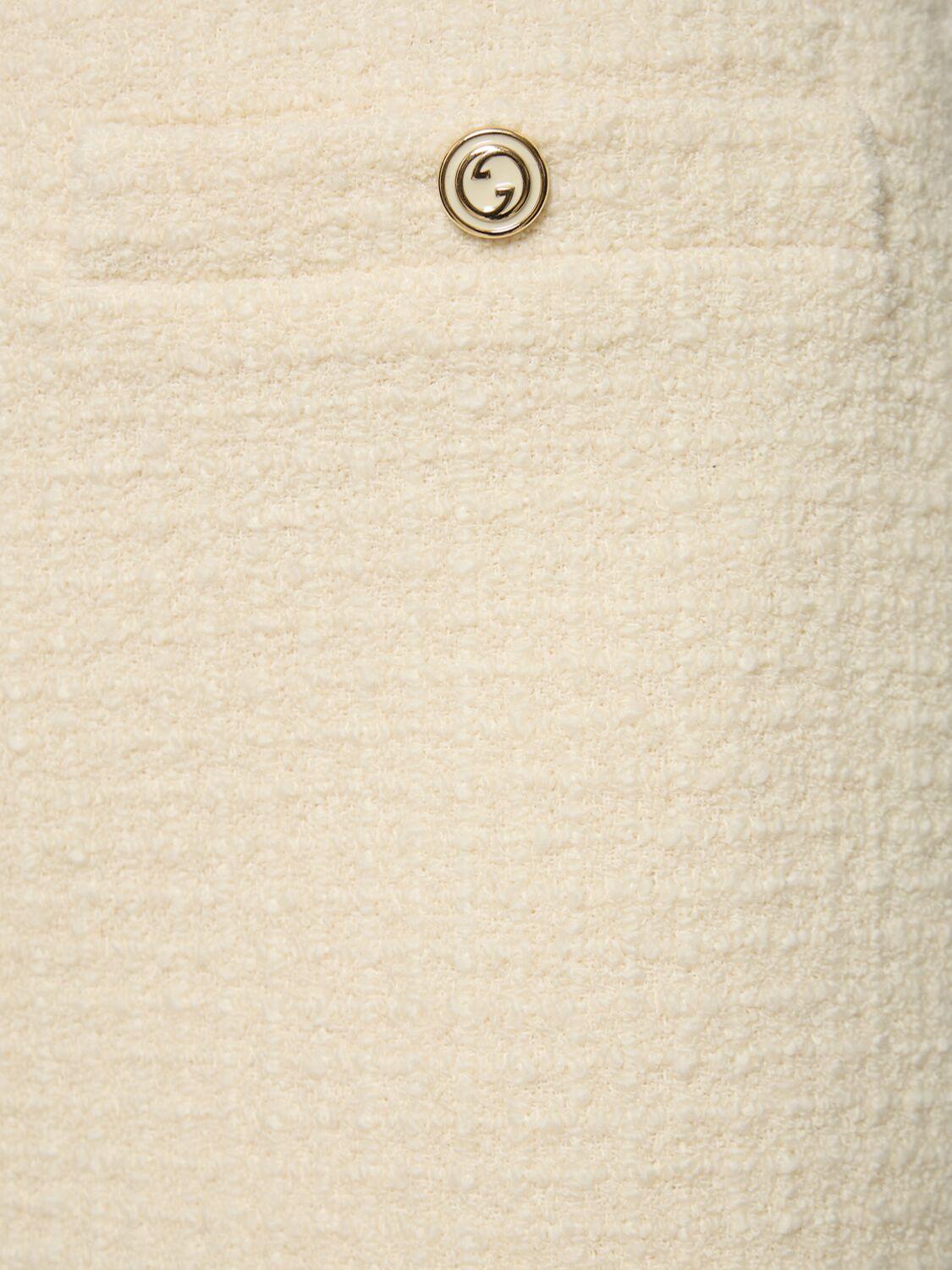 Wool Blend Skirt In Ivory Product Image