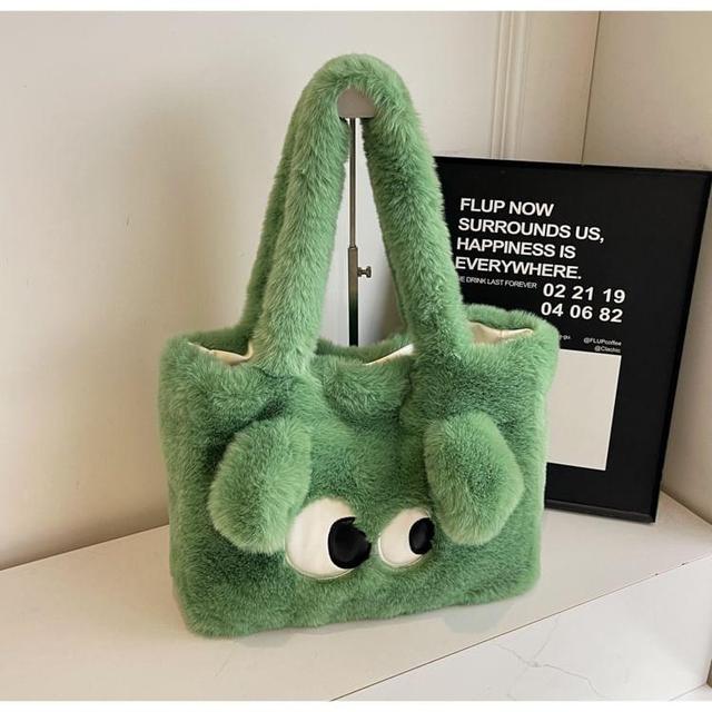 Eyes Embroidered Fluffy Tote Bag Product Image