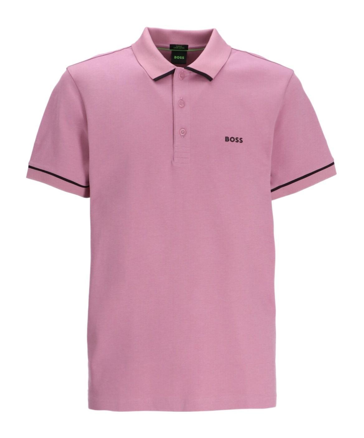 HUGO BOSS Paule Cotton Polo Shirt In Pink Product Image