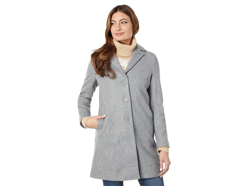 Calvin Klein Single Breasted Peacoat (Medium Grey Melange) Women's Clothing Product Image