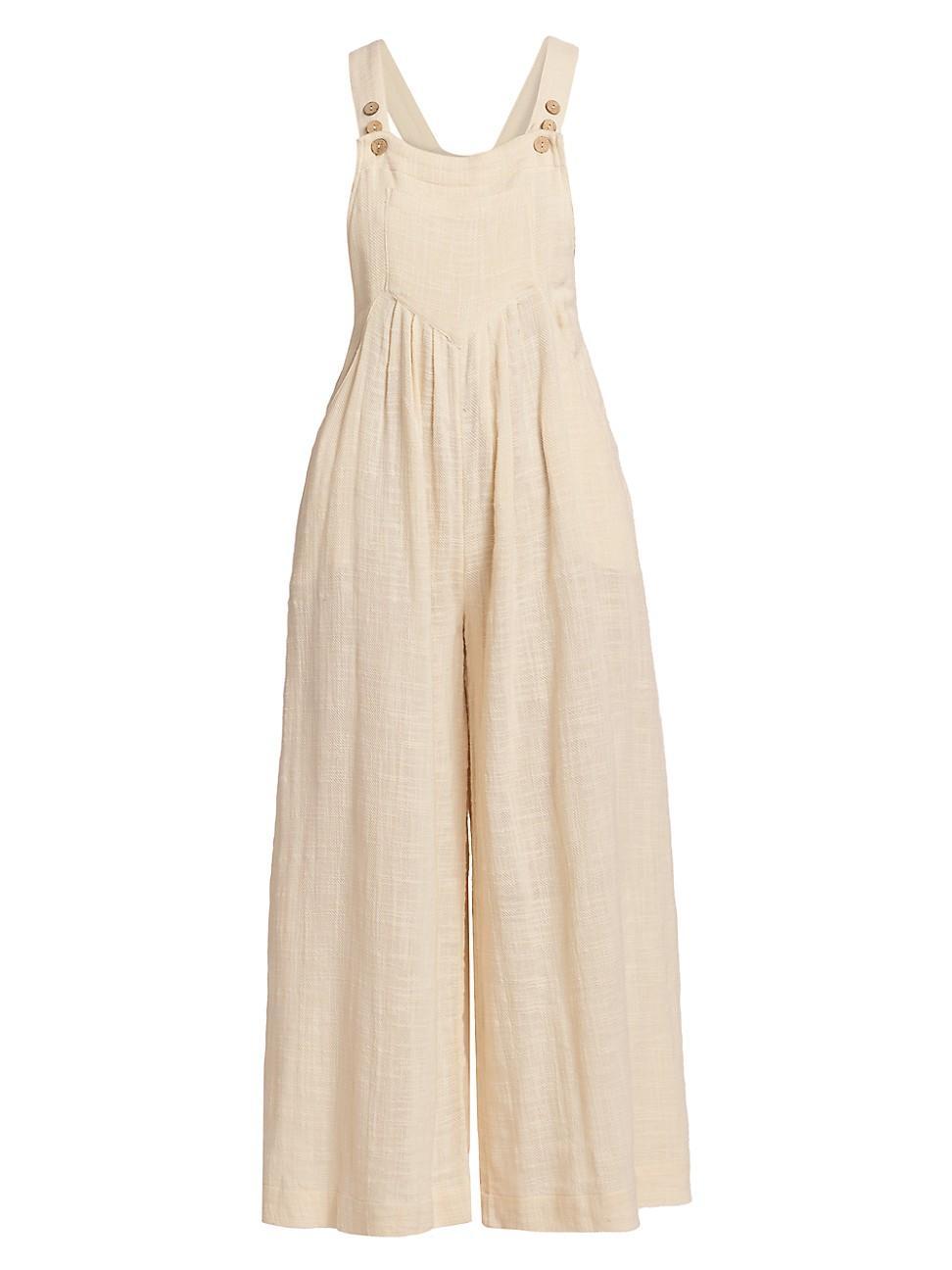 Womens Sundrenched Wide-Leg Cotton Jumpsuit Product Image