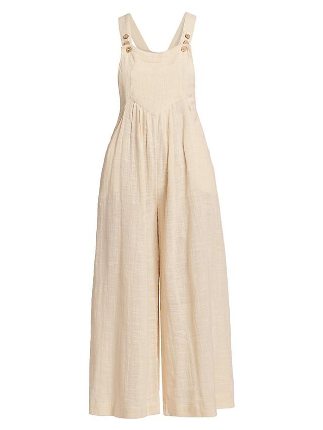 Womens Sundrenched Wide-Leg Cotton Jumpsuit Product Image