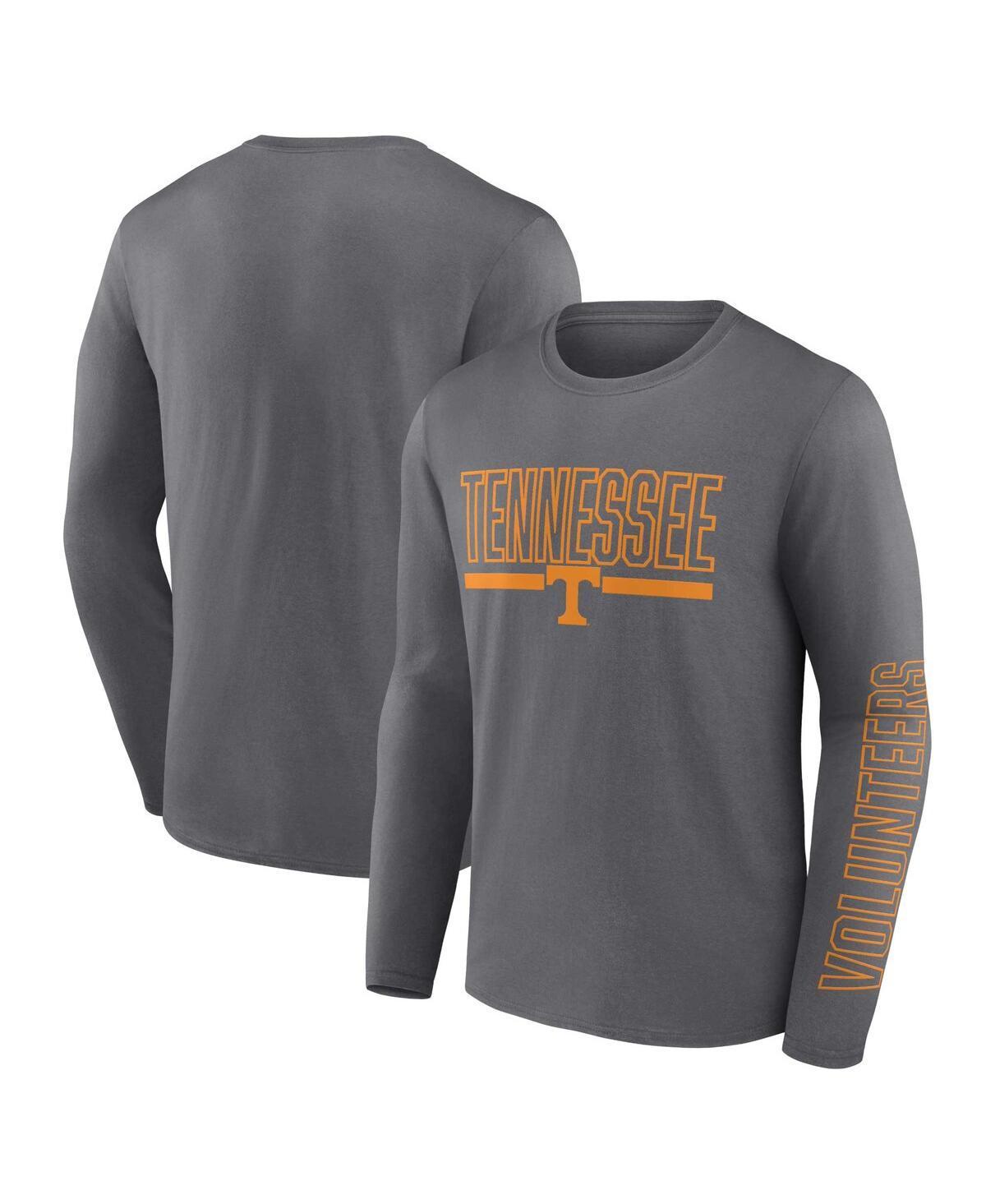 Mens Profile Heather Charcoal Tennessee Volunteers Big and Tall Two-Hit Graphic Long Sleeve T-shirt Product Image