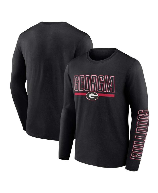 Mens Profile Black Georgia Bulldogs Big and Tall Two-Hit Graphic Long Sleeve T-shirt Product Image