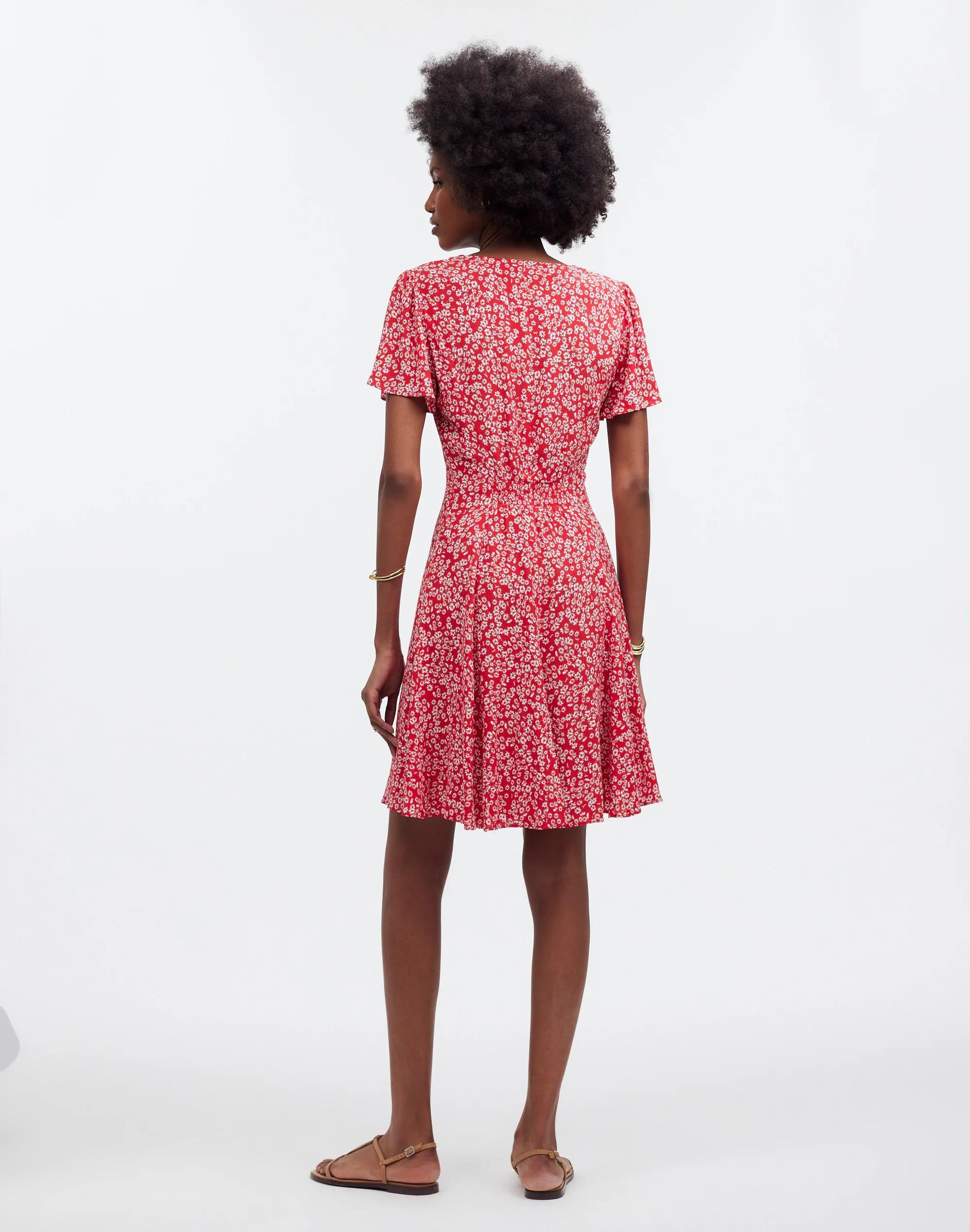 Flutter-Sleeve Mini Dress in Floral Product Image