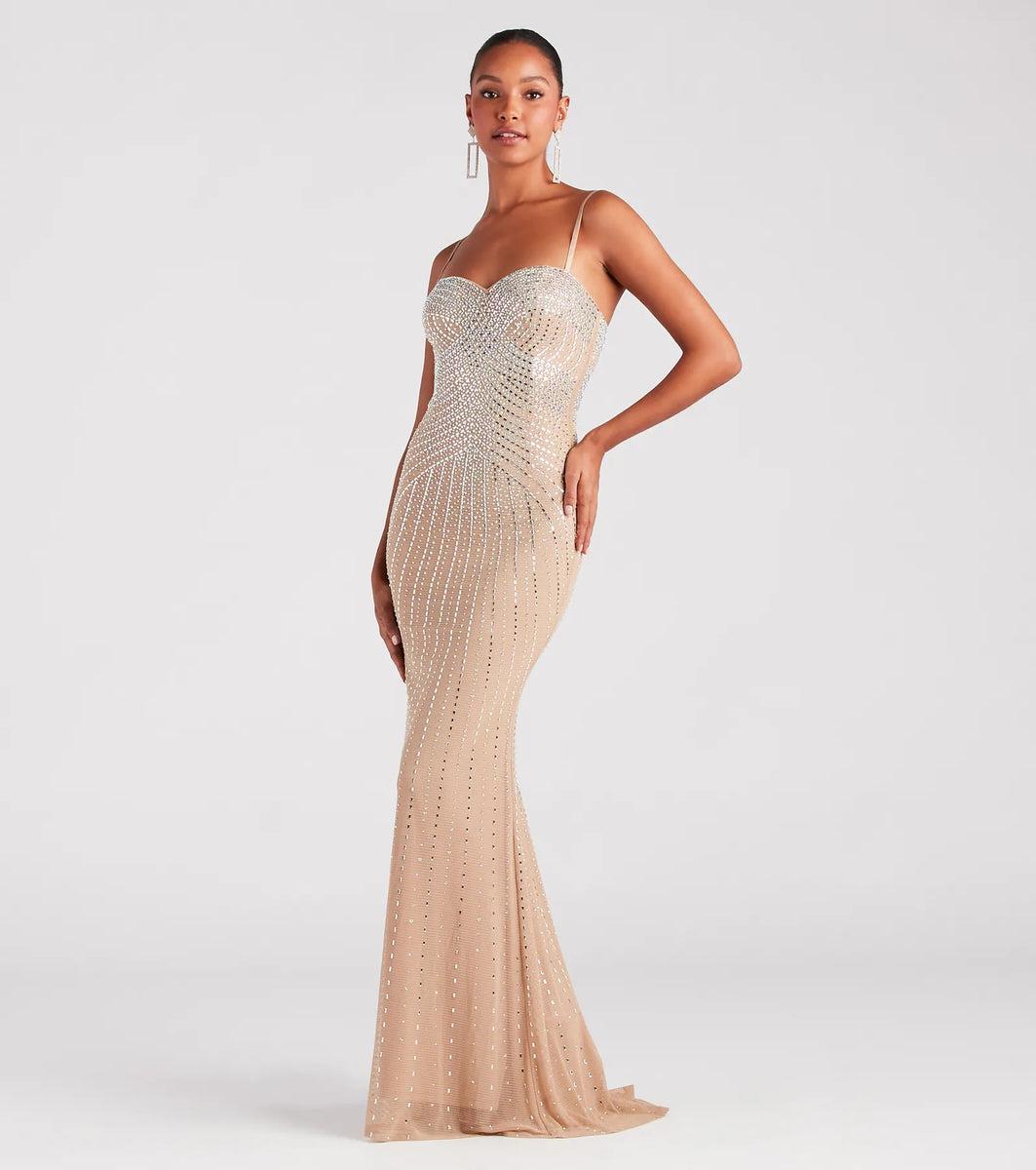 Tori Formal Rhinestone Mermaid Long Dress Product Image