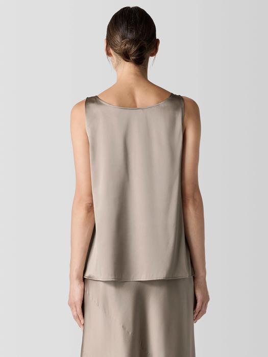 Stretch Silk Charmeuse Scoop Neck Tank Product Image