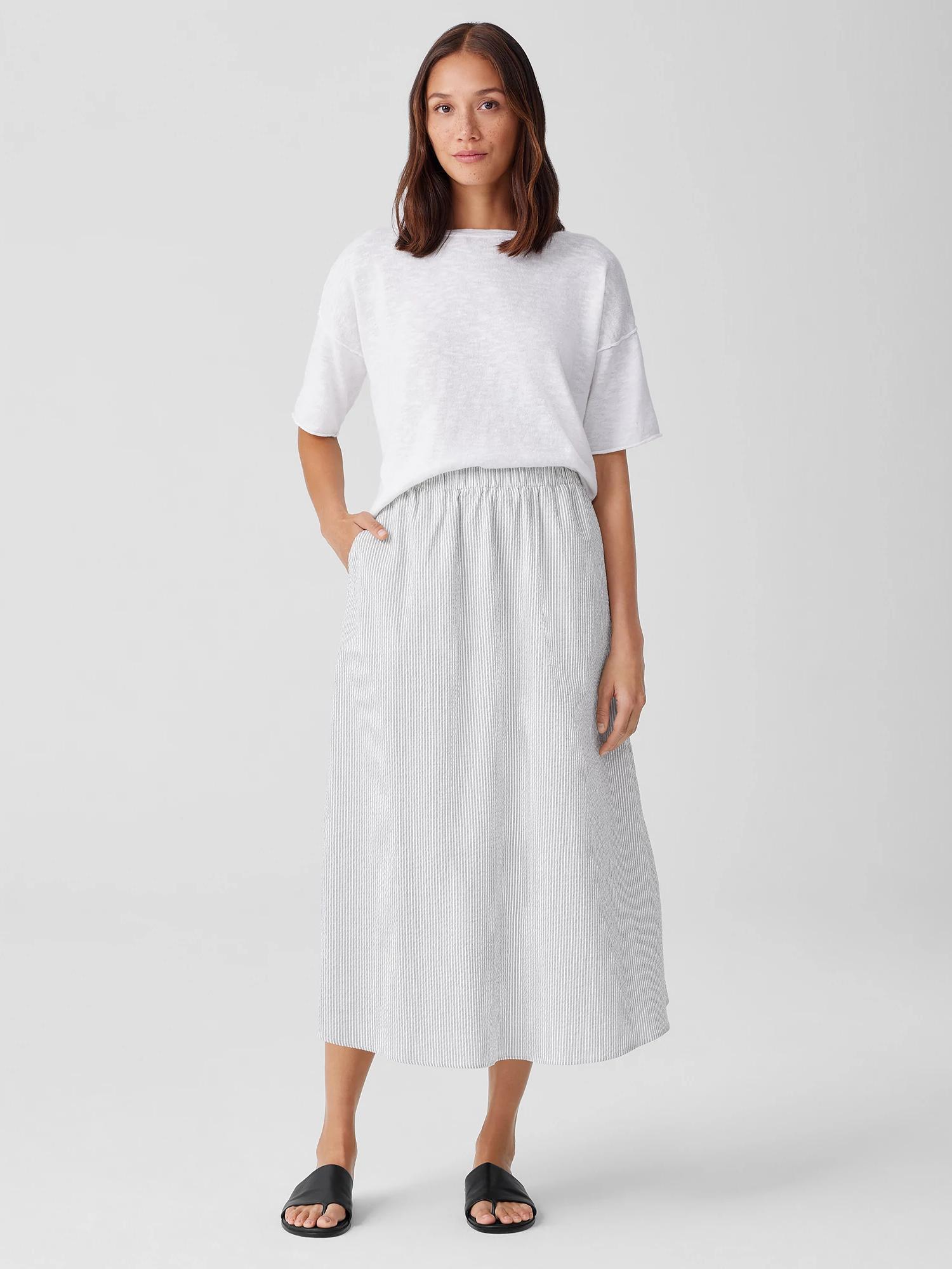 EILEEN FISHER Organic Cotton Ripple Pocket Skirtfemale Product Image