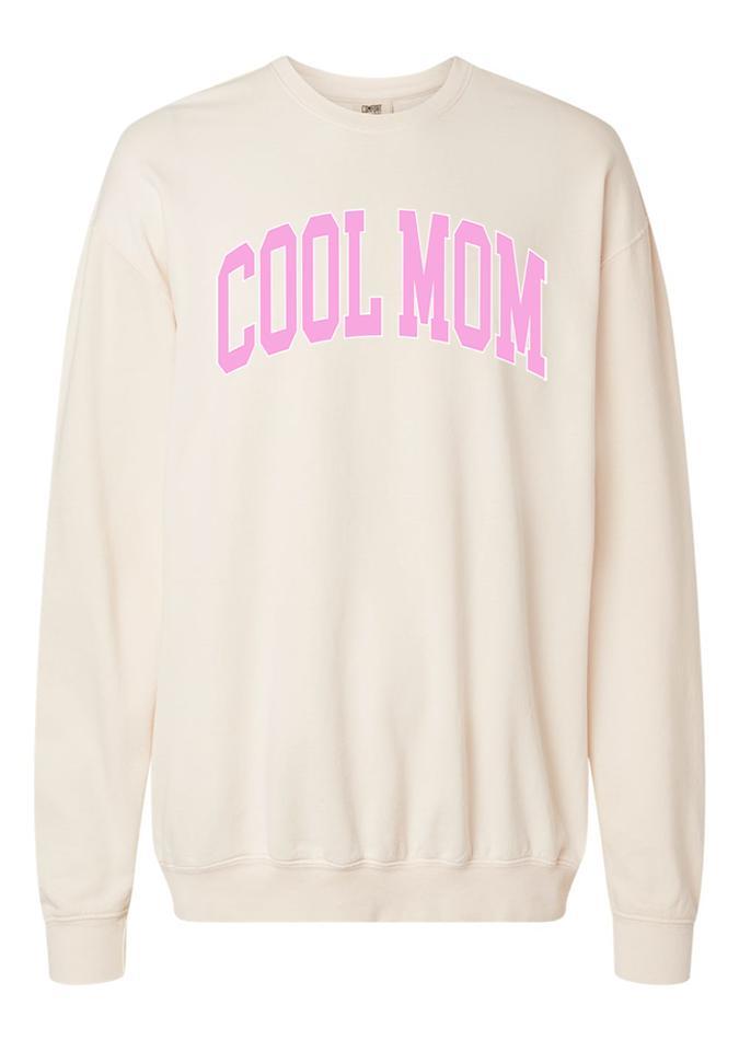 Cool Mom Block Cream Oversized Graphic Sweatshirt Product Image