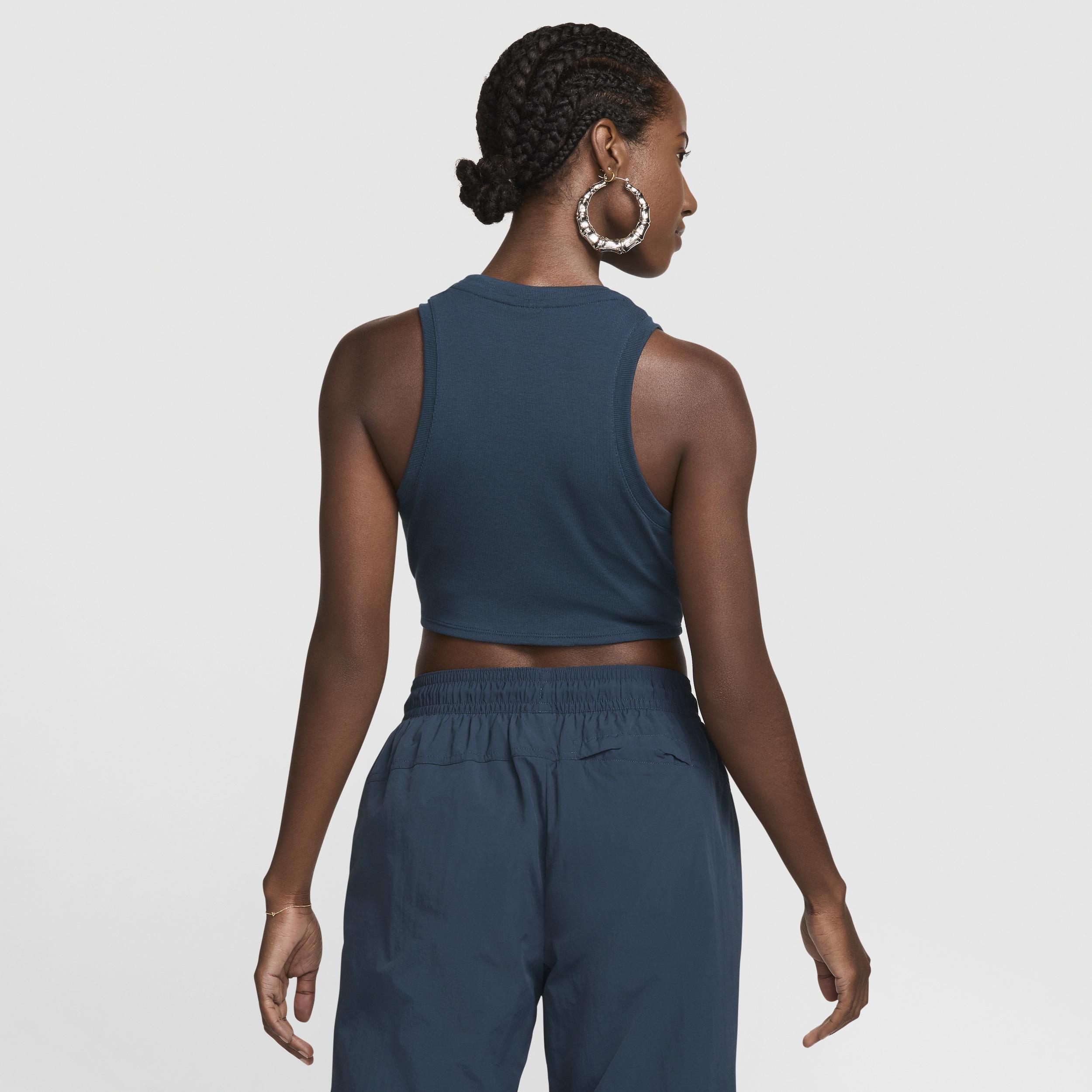 Women's Nike Sportswear Chill Knit Tight Cropped Mini-Rib Tank Top Product Image