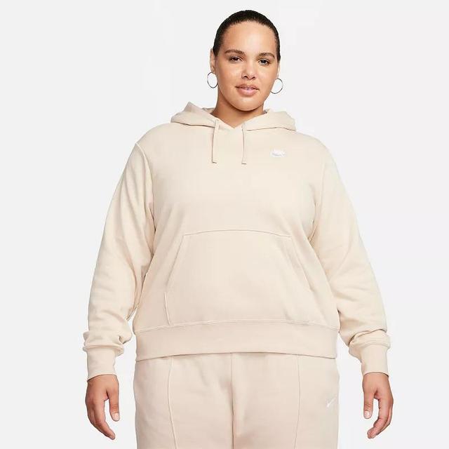 Plus Size Nike Sportswear Club Fleece Hoodie, Womens Dark Pink Product Image