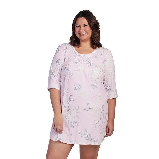 Plus Size Miss Elaine Essentials Cottonessa Short Gown, Womens Product Image