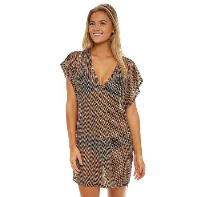 Womens Jordan Taylor Herringbone Sheer Swim Cover-Up Tunic Product Image