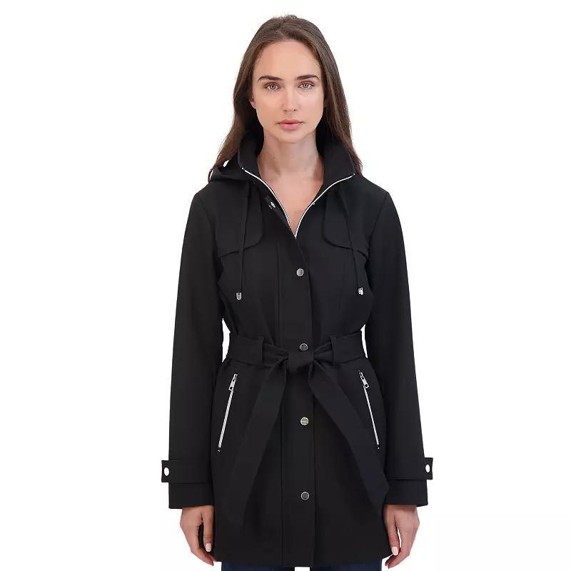 Womens Sebby Collection Zip Front Softshell Trench Coat Product Image