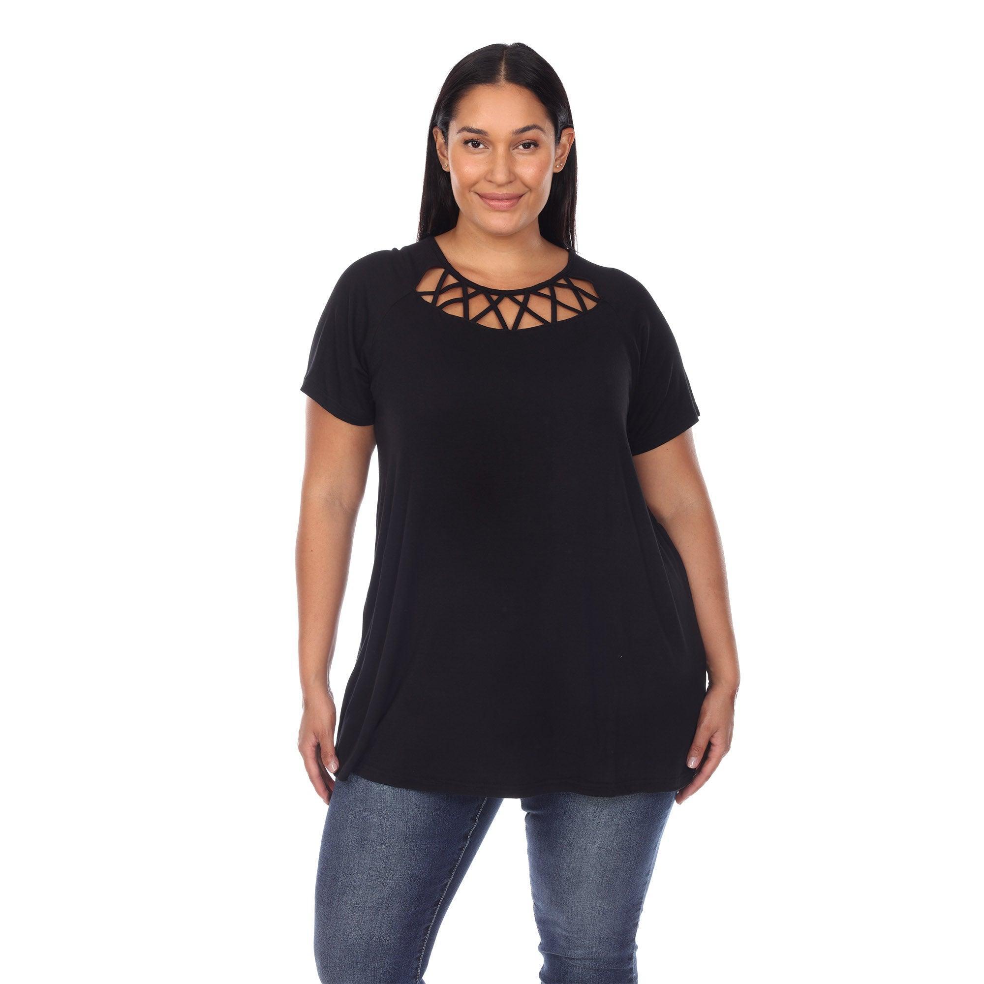 Crisscross Cutout Short Sleeve Top - Plus product image