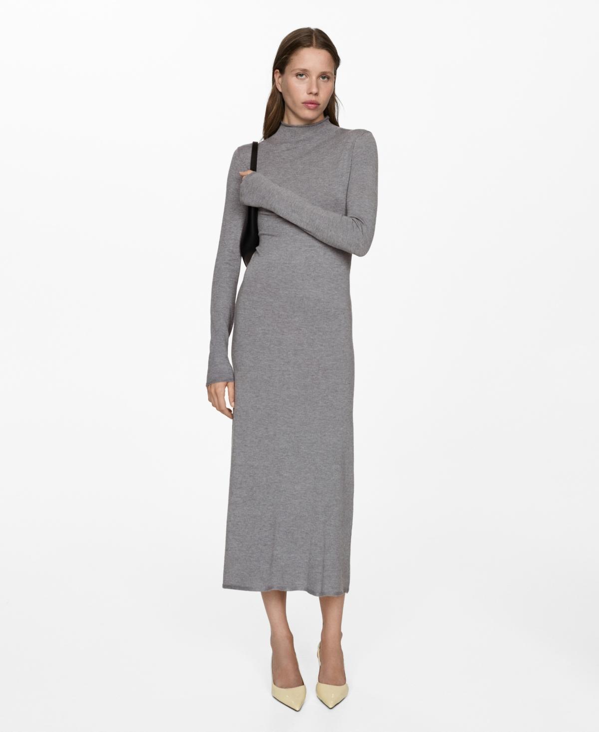 Mango Womens Knitted Perkins Neck Dress product image